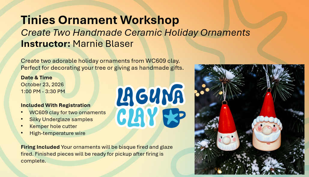 Laguna Clay Florida Ornament Workshop October 23 2026